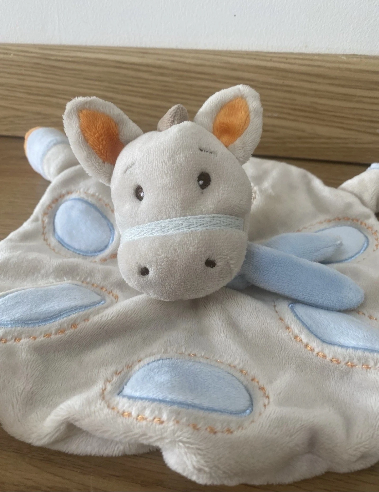 Doudou plat cheval kimbaloo Beige Bleu Orange – photo 2